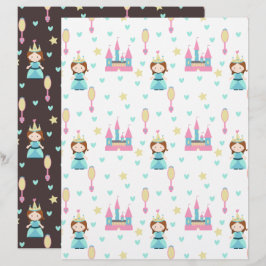 Lámina Papel de Scrapbook de Princesa con Castillo y Espe