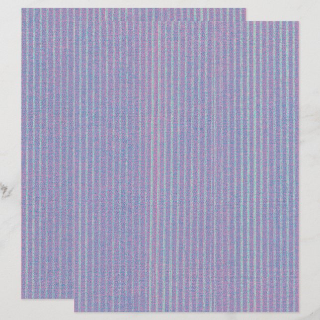 Lámina Papel de Scrapbook de Rayas de Lavanda Rosa Azul (Anverso / Reverso)