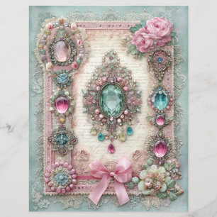 Lámina Papel de Scrapbook de Revista Chatarra Vintage Ros