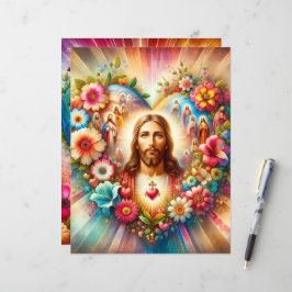 Lámina Papel de Scrapbook de San Valentín Cristiano Color