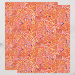Lámina Papel de Scrapbook de Seagrass Naranja Boho Player