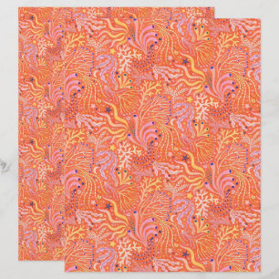 Lámina Papel de Scrapbook de Seagrass Naranja Boho Player