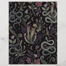 Papel de Scrapbook de Serpientes Oscuras y Plantas