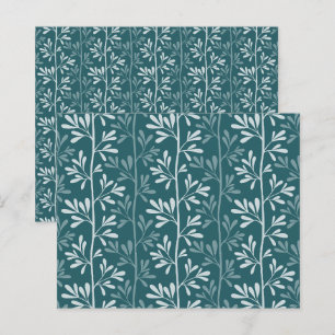 Lámina Papel de Scrapbook de Tallos Botánicos Verde Azul