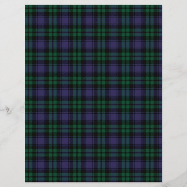 Lámina Papel de Scrapbook de Tartán Black Watch (Anverso)