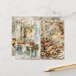 Lámina Papel de Scrapbook de Té de Desayuno Vintage