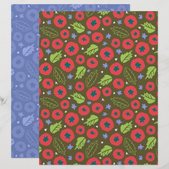 Lámina Papel de Scrapbook de Tomate (Anverso / Reverso)