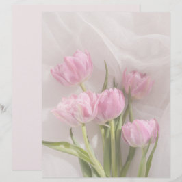 Lámina Papel de scrapbook de tulipanes rosados suaves