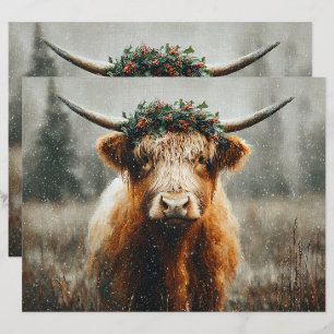 Lámina Papel de Scrapbook de Vaca de las Tierras Altas co