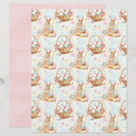 Lámina Papel de Scrapbook del Conejo de Pascua Antiguo