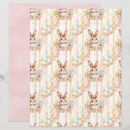 Lámina Papel de Scrapbook del Conejo de Pascua Antiguo