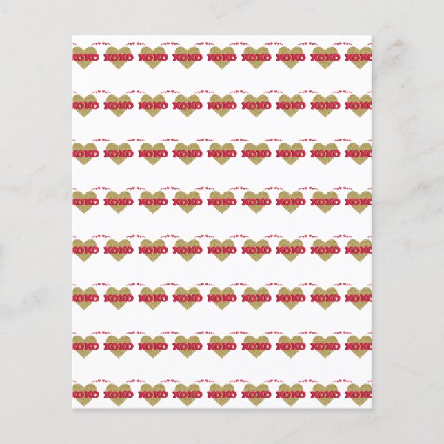 Lámina Papel de Scrapbook del Día de San Valentín Rojo y  (Anverso)