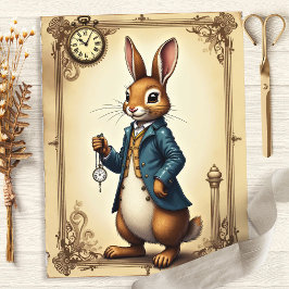 Lámina Papel de Scrapbook del Retrato de Alice Rabbit