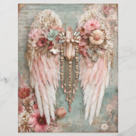 Lámina Papel de Scrapbook Diario Basura Alas de Ángel