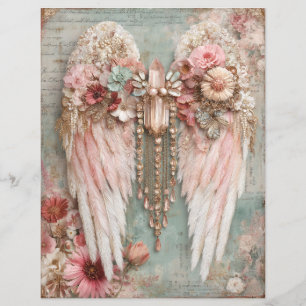 Lámina Papel de Scrapbook Diario Basura Alas de Ángel