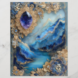 Lámina Papel de Scrapbook Diario de Basura Paisaje Dorado