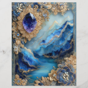 Lámina Papel de Scrapbook Diario de Basura Paisaje Dorado