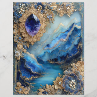 Lámina Papel de Scrapbook Diario de Basura Paisaje Dorado