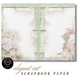 Lámina Papel de Scrapbook – Efímera Floral Vintage