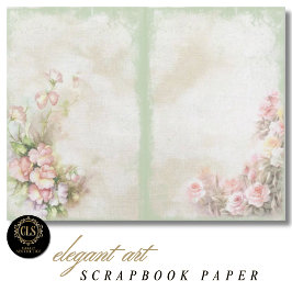 Lámina Papel de Scrapbook Efímero Floral Vintage #10