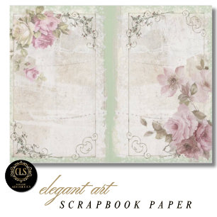Lámina Papel de Scrapbook Efímero Floral Vintage #4