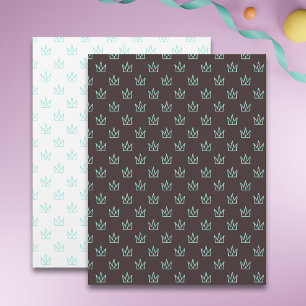 Lámina Papel de Scrapbook Estampado Corona Turquesa