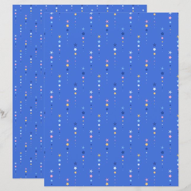 Lámina Papel de Scrapbook Estrella de Mar Azul Cobalto Co (Anverso / Reverso)