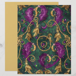 Lámina Papel de Scrapbook Festivo de cuentas de Mardi Gra