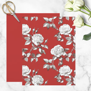 Lámina Papel de Scrapbook Flor Blanca Vintage