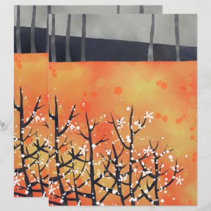 Lámina Papel de Scrapbook Flor de Espino Negro Primavera