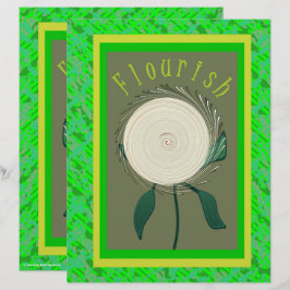 Lámina Papel de Scrapbook Flor de Prosperidad Verde Págin