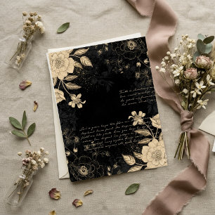 Lámina Papel de Scrapbook Floral Beige Negro Vintage con