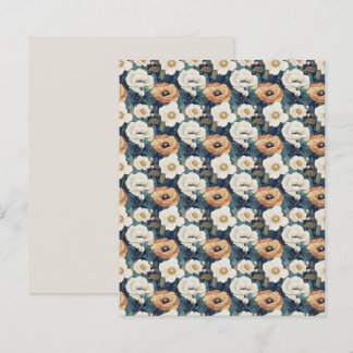 Lámina Papel de Scrapbook Floral de Amapola de Naranja y 