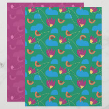 Papel de Scrapbook Floral de Nube
