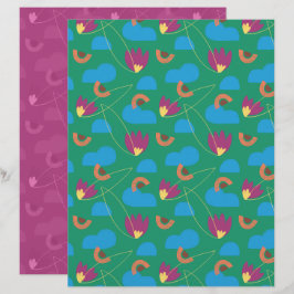 Lámina Papel de Scrapbook Floral de Nube