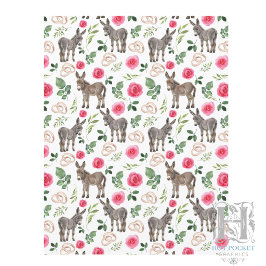 Lámina Papel de Scrapbook Floral Rosa Burro Rústico