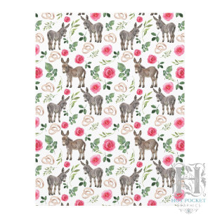 Lámina Papel de Scrapbook Floral Rosa Burro Rústico