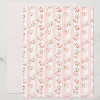 Lámina Papel de Scrapbook Floral Rosa Coquette Vintage