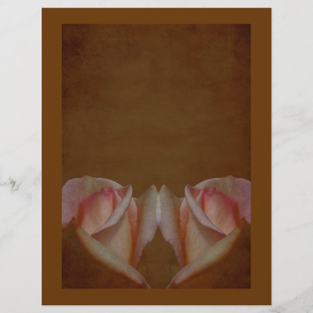 Lámina Papel de Scrapbook Floral Rosa Rosa Aged Pink Rose (Anverso)