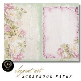Lámina Papel de Scrapbook Floral Vintage #3