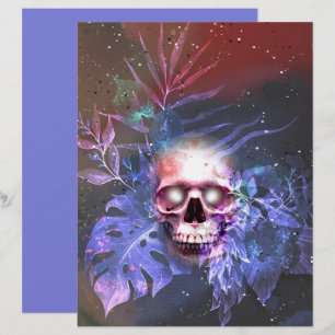 Lámina Papel de Scrapbook Flores Arcoíris Cráneo Brillant