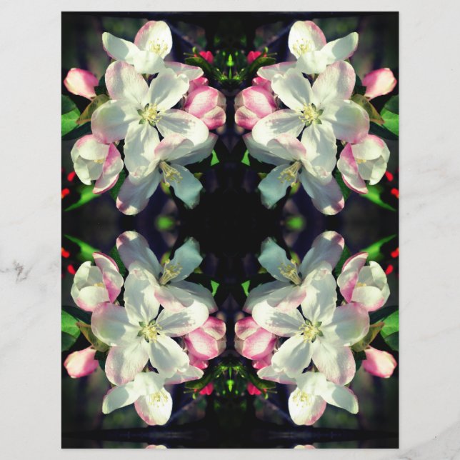 Lámina Papel de Scrapbook Flores de Manzano Bonito (Anverso)