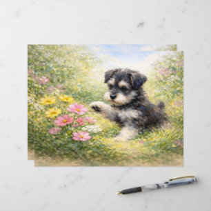 Lámina Papel de Scrapbook Flores de Primavera Cachorro Sc