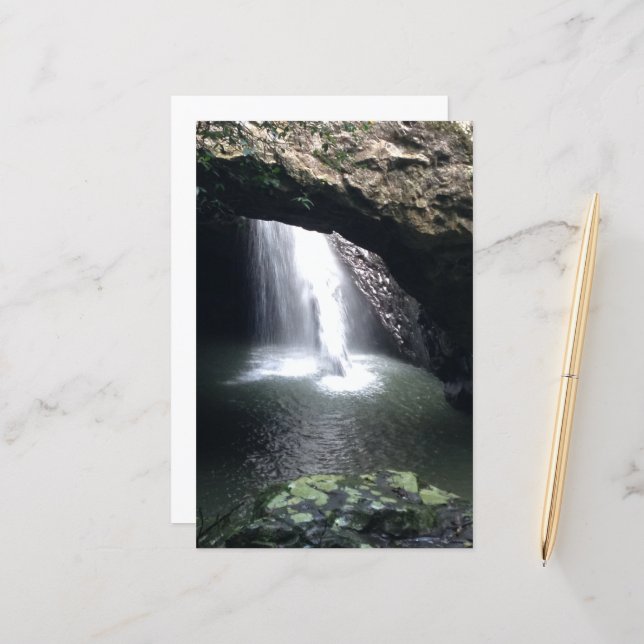 Lámina Papel de Scrapbook Fotografía de Cascada (Anverso/Reverso In Situ)