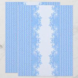 Lámina Papel de Scrapbook Fractal Pastel Azul Navidad