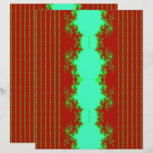 Papel de Scrapbook Fractal Rojo y Verde de Navidad