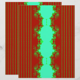 Lámina Papel de Scrapbook Fractal Rojo y Verde de Navidad