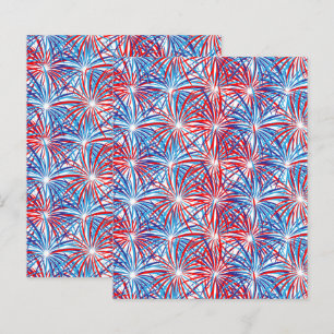 Lámina Papel de Scrapbook Fuegos Artificiales Rojo Blanco