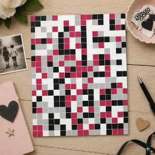 Lámina Papel de Scrapbook Geométrico Magenta Divertido Mo