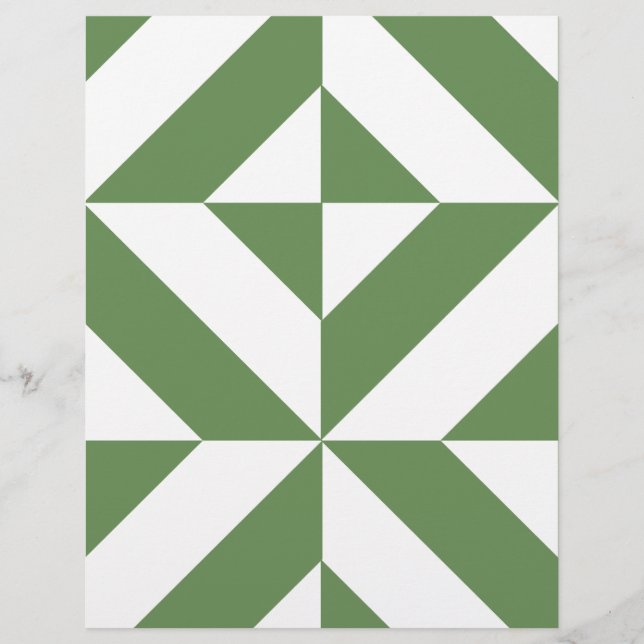 Lámina Papel de Scrapbook Geométrico Verde Hierba Oscuro (Anverso)